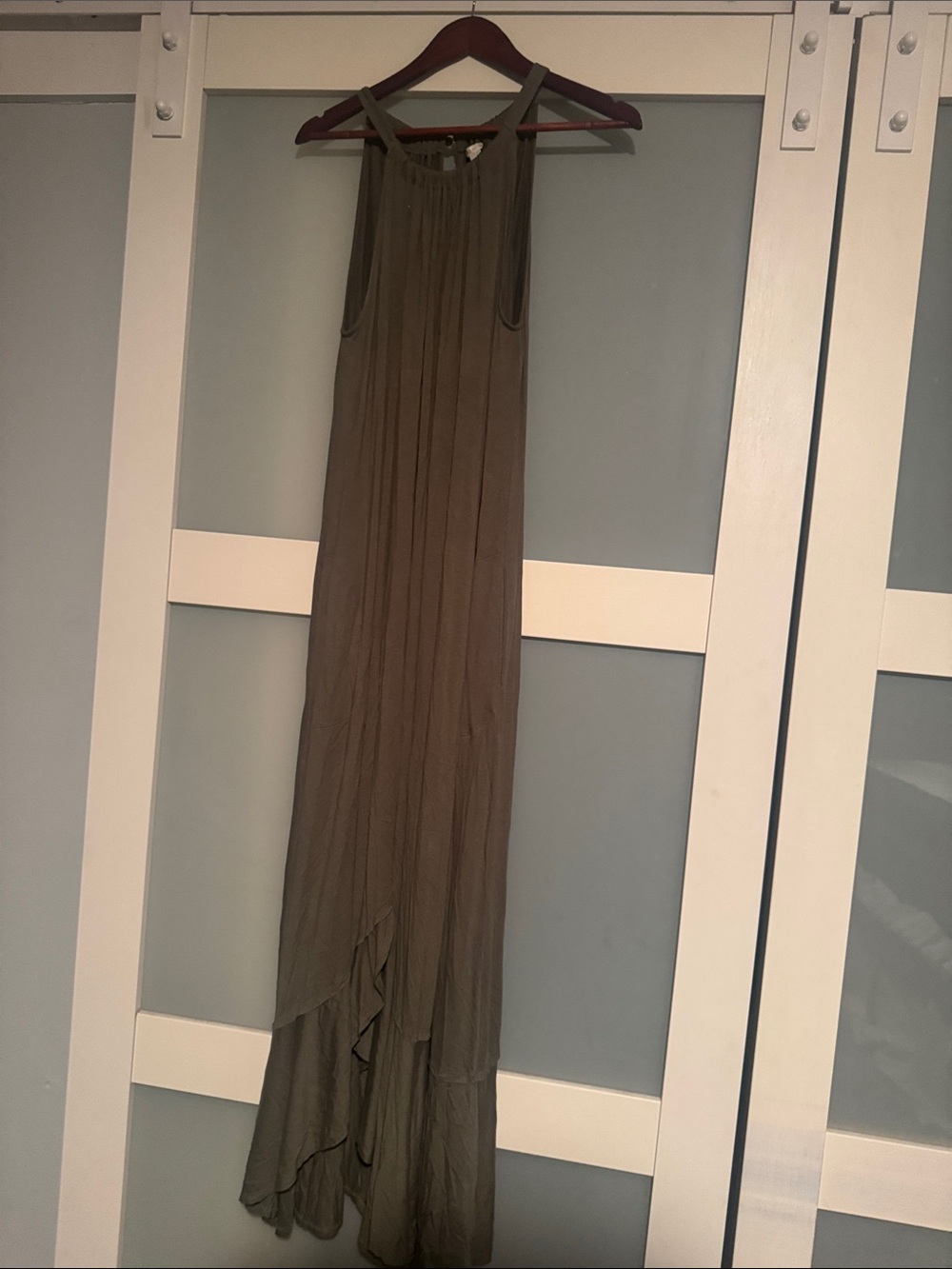 Cato Olive Halter Maxi Dress-Size 18/20W with front pockets
